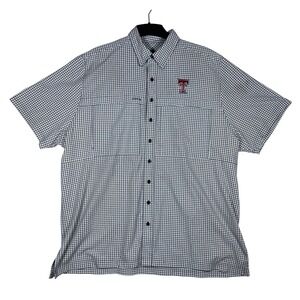 GameGuard Texas Tech Red Raiders Gingham Fishing Shirt Mens 3X Black White 1041